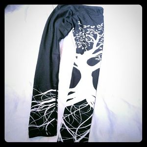 Noli Tree of Life Black & White Yoga Leggings XS